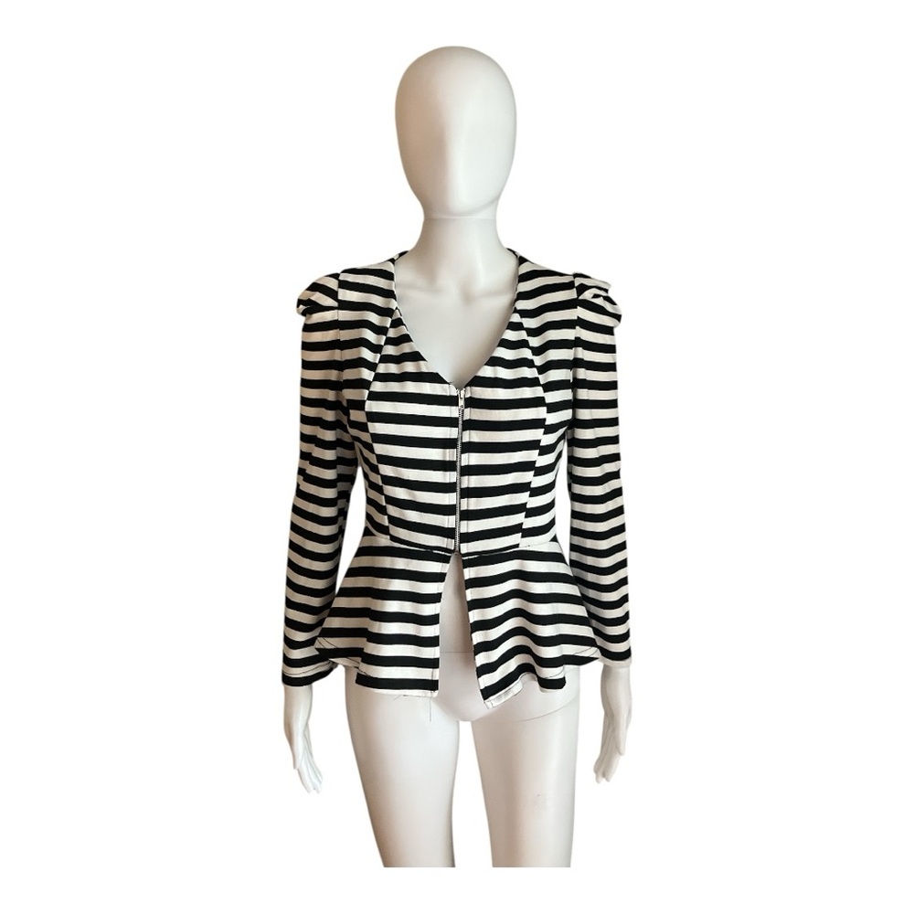 Vamp Striped Black and White Women's Jacket Size L